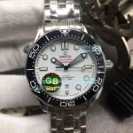 GB Factory Omega Diver 300M James Bond Replica Watch SS White Dial 42mm